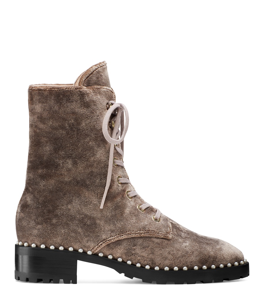 stuart weitzman velvet combat boots