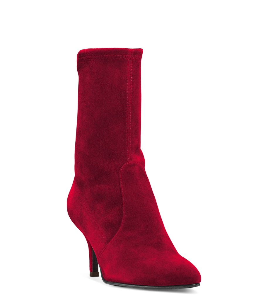 stuart weitzman cling suede sock bootie